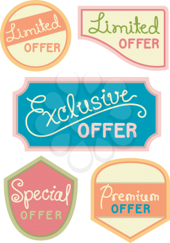 Text Illustration Featuring Labels Offering Exclusive Discounts