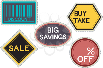 Text Illustration Featuring Labels Offering Different Discounts