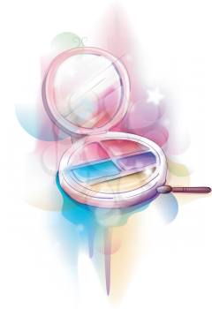 Colorful and Whimsical Illustration of a Basic Make Up Palette - eps10