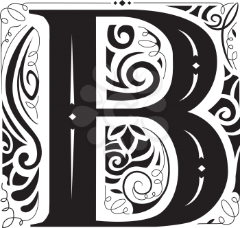 Illustration of a Vintage Monogram Featuring the Letter B