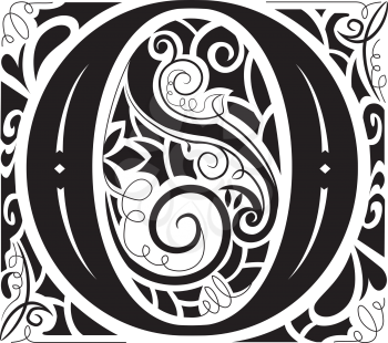 Illustration of a Vintage Monogram Featuring the Letter O