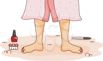 Illustration of a Woman About to Get a Pedicure at a Spa