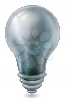 Illustration of a Black Light Bulb Showing the Wiring Inside - eps10