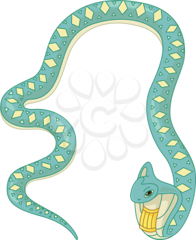 Illustration of a Colorful Egyptian Cobra Slithering Around