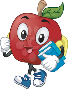 Mascot Illustration of a Student carrying books