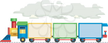Illustration Featuring of Train Carriages Made of Blank Boards