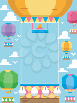 Frame Illustration Featuring Hot Air Balloons