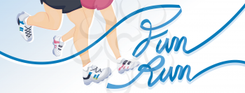 Banner Illustration Featuring a Pair of Runners
