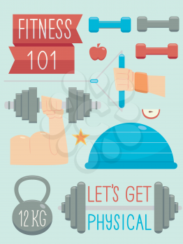 Illustration Featuring Work Out Related Elements