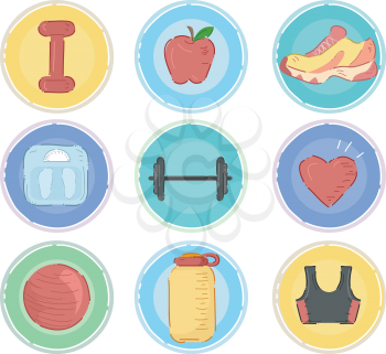 Illustration Featuring Workout Related Icons