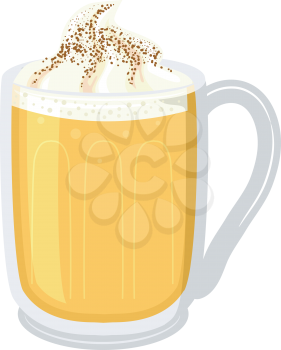 Illustration of Eierpunsch or German Eggnog in a Cup with Cream on Top