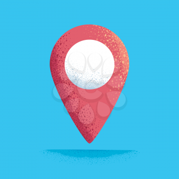 Illustration of a Red GPS Symbol Design Icon