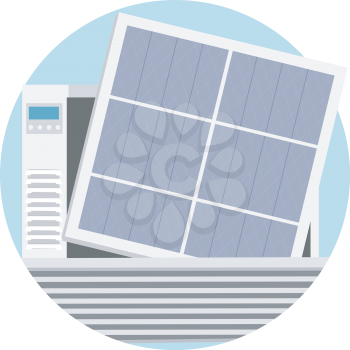 Illustration of Household Chores, Changing Air Conditioner Filter