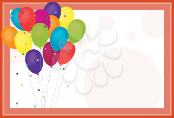 Royalty Free Clipart Image of a Balloon Border