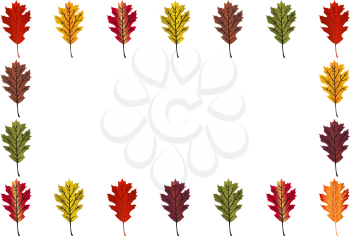Royalty Free Clipart Image of a Multicoloured Leaf Border