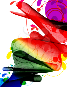 Royalty Free Clipart Image of a Colourful Splash