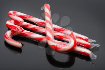 Royalty Free Photo of Candy Canes on Black