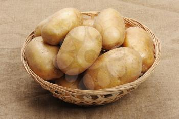 Royalty Free Photo of a Basket of Potatoes