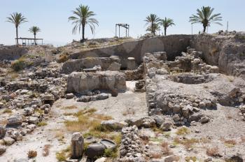 Royalty Free Photo of the Remains of Settlements on a Hill