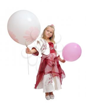 Royalty Free Photo of a Girl With Balloons