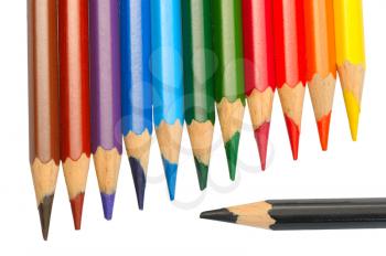 Royalty Free Photo of Pencil Crayons With the Brown One Separate