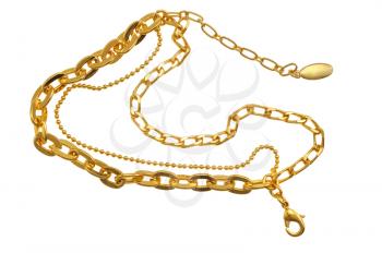 Royalty Free Clipart Image of a Gold Bracelet