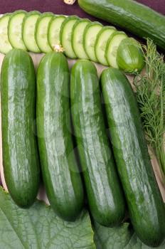 Royalty Free Photo of Cucumbers and Slices