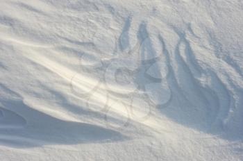 Patterns in the snow after a strong wind. 