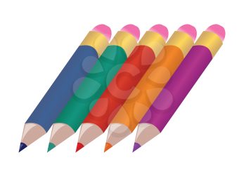 Royalty Free Clipart Image of a Set of Pencil Crayons