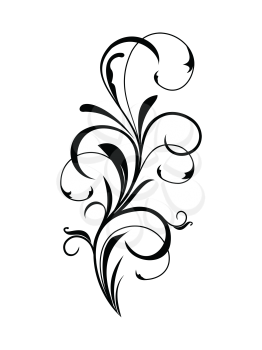 Royalty Free Clipart Image of a Black Floral Element