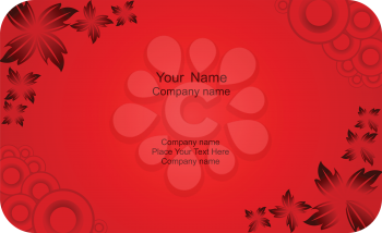 Royalty Free Clipart Image of a Red Business Card Template