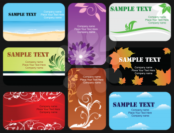 Royalty Free Clipart Image of a Set of Business Cards