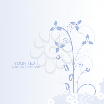 Royalty Free Clipart Image of a Blue Floral Background