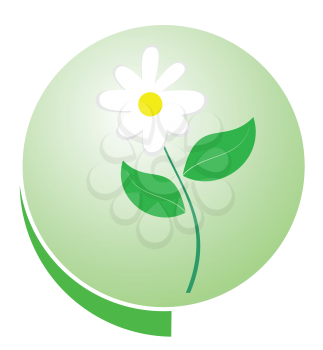 Royalty Free Clipart Image of a Floral Button