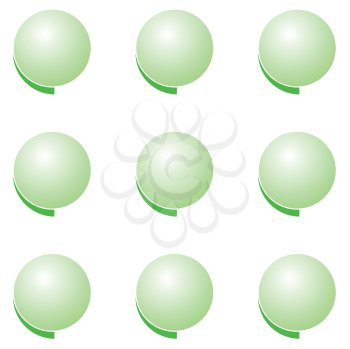 Royalty Free Clipart Image of a Set of Green Buttons
