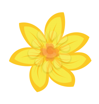Royalty Free Clipart Image of a Yellow Flower