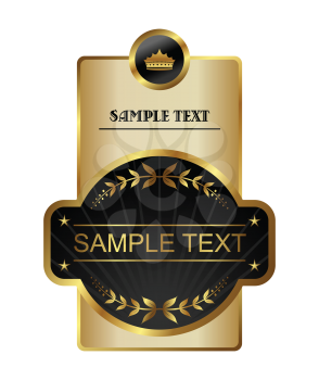 Royalty Free Clipart Image of a Gold-Framed Label