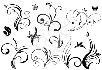 Royalty Free Clipart Image of a Set of Floral Designs