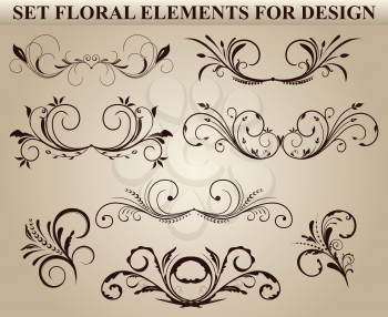 Royalty Free Clipart Image of a Set of Floral Borders 