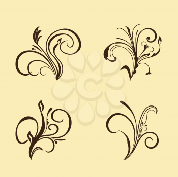 Royalty Free Clipart Image of a Floral Elements