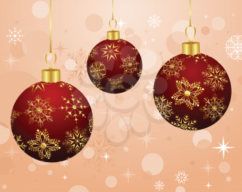 Illustration Christmas background with set balls - vector