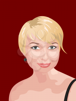 Illustration photo realistic portrait of smiling girl - vector