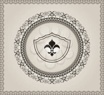 Illustration cute background with heraldic element - vector