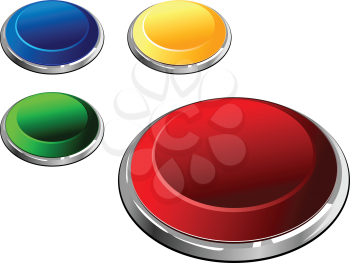 Illustration of set of multi-coloured buttons the arrangement is similar to trace of the wolf paw - vector
