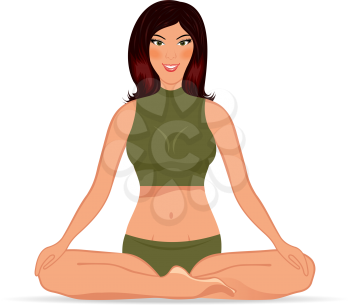 Illustration young woman doing yoga exercise - vector