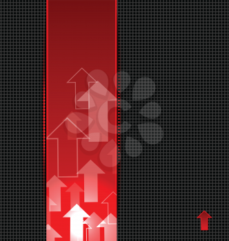 Illustration abstract red background with transparent arrows label - vector