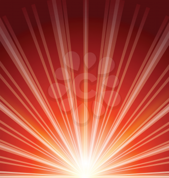 Illustration lens flare with sunlight, abstract background - vector