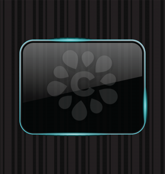 Illustration transparent frame with reflection on striped background - vector