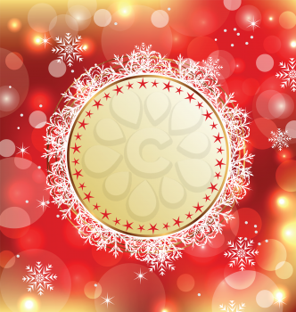Illustration Christmas holiday background with greeting card - vector