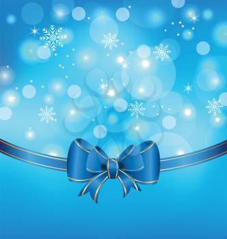 Illustration Christmas glowing packing with bow -  vector